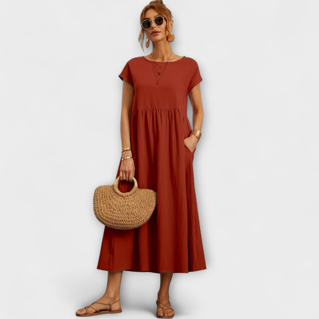 Nora™ Airy Summer Dress – Cotton & Linen