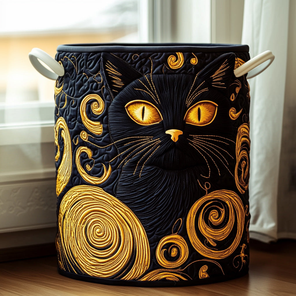 Enchanted Cats | Quilted Laundry Basket