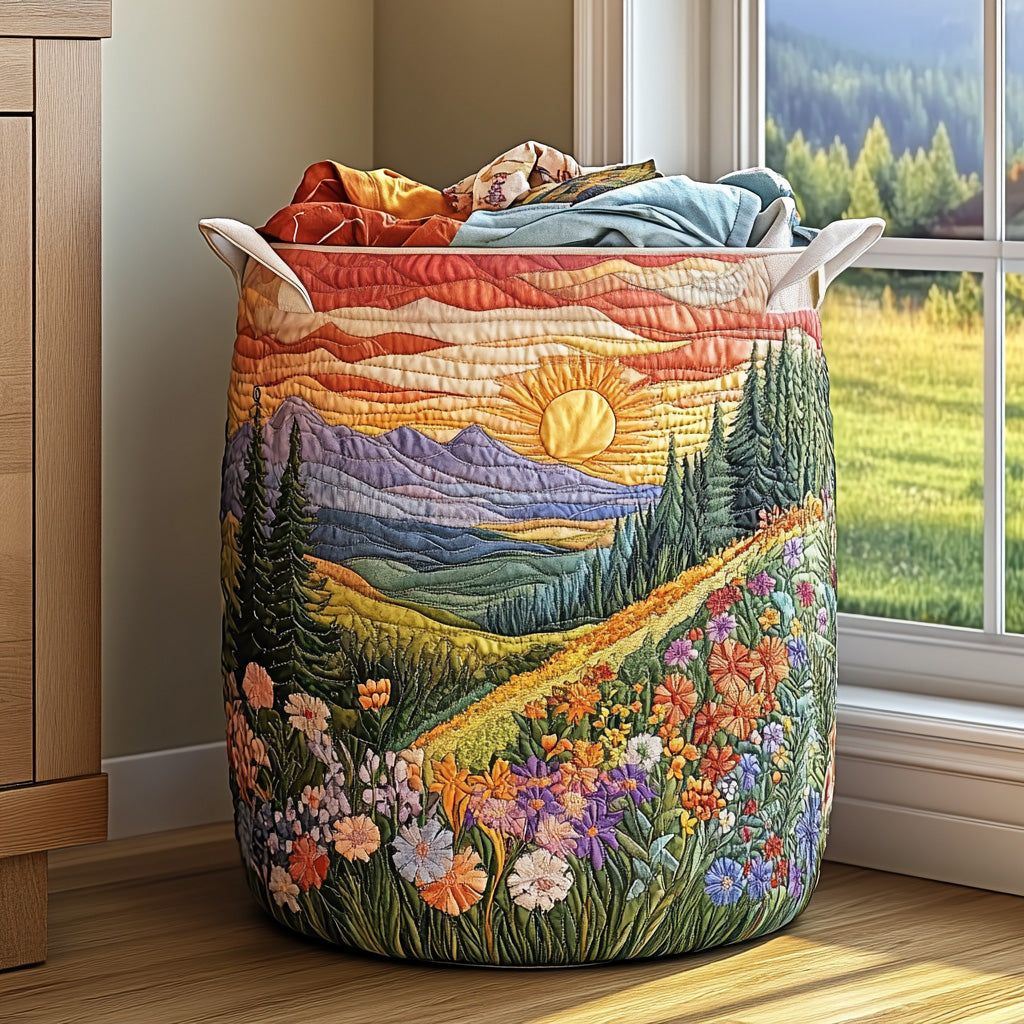 Bright Meadow | Quilted Laundry Basket