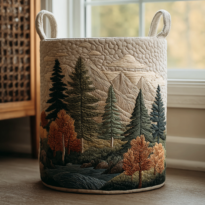 Mountain View | Quilted Laundry Basket