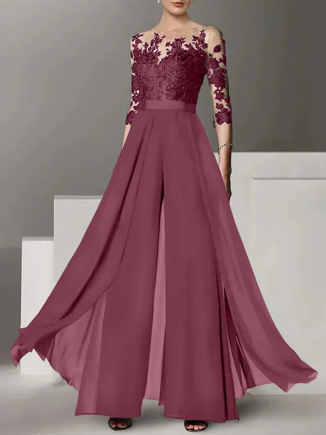 A-Line/Princess Mother of the Bride Dress with Applique Details