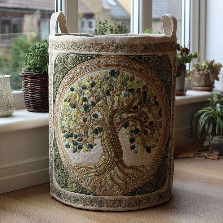Tree of Life | Quilted Laundry Basket