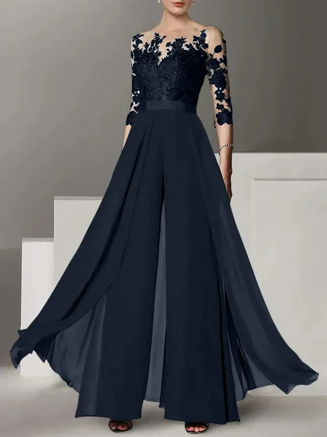 A-Line/Princess Mother of the Bride Dress with Applique Details