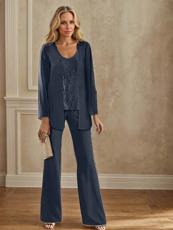 Chiffon Mother of the Bride Pantsuit with Jacket