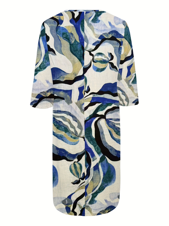 Isabella™ | Artistic V-Neck Midi Dress
