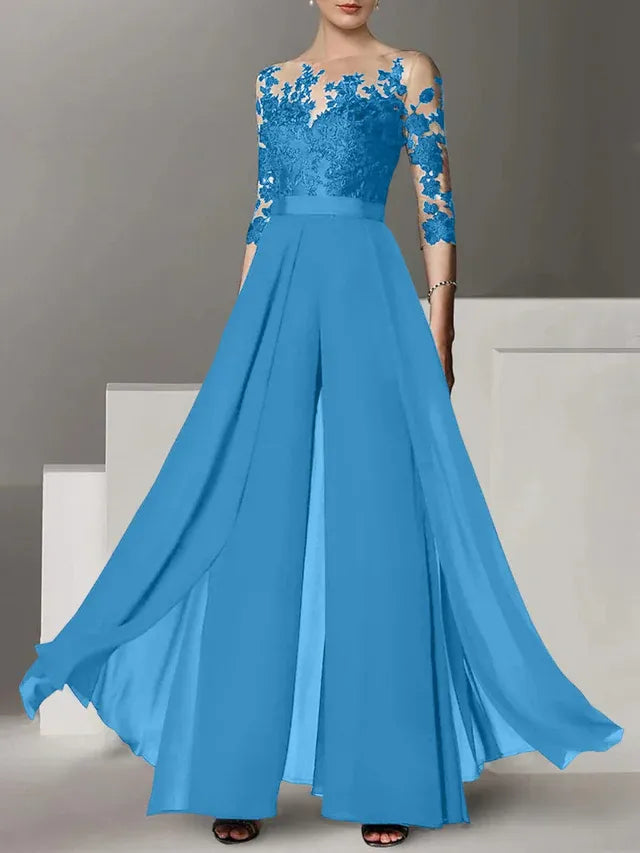 A-Line/Princess Mother of the Bride Dress with Applique Details