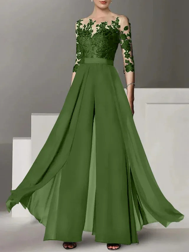 A-Line/Princess Mother of the Bride Dress with Applique Details