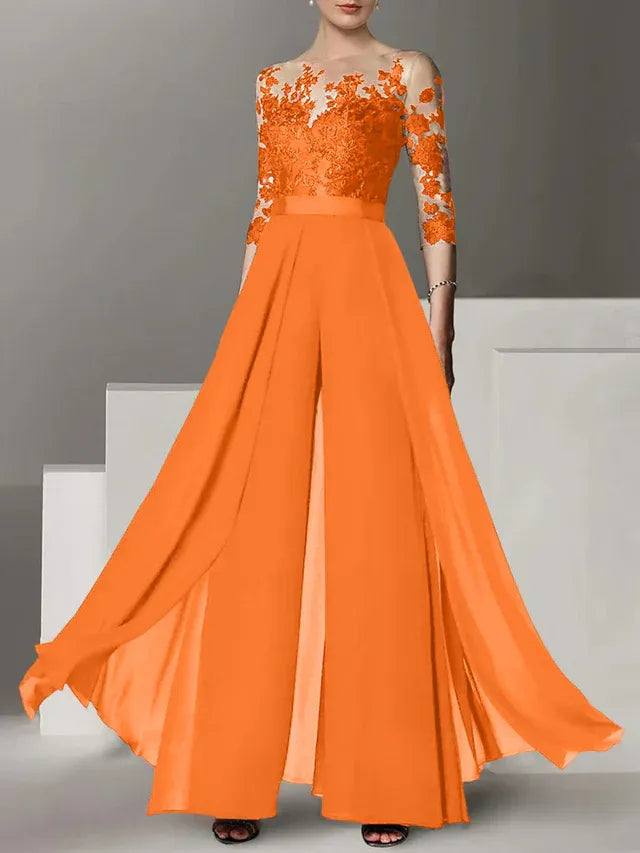 A-Line/Princess Mother of the Bride Dress with Applique Details