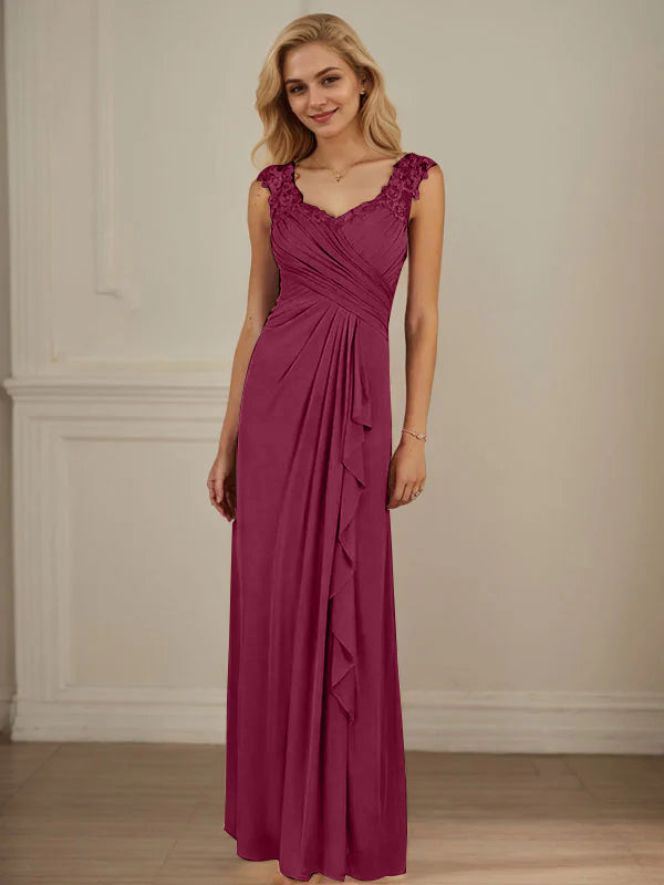 Champagne A-Line Dress with Sweetheart Neckline and Pleated Mesh Design