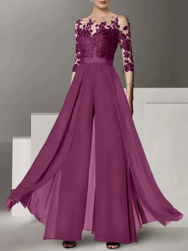 A-Line/Princess Mother of the Bride Dress with Applique Details