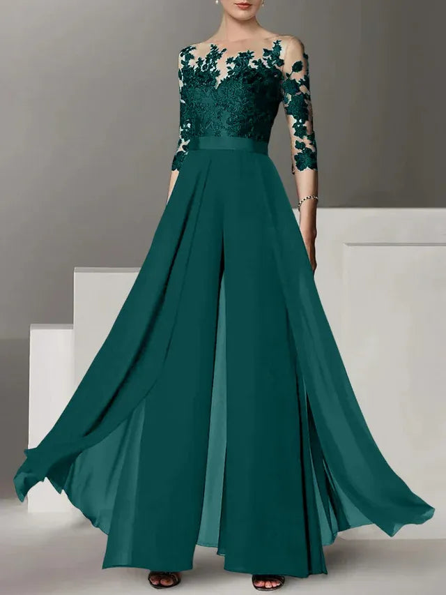A-Line/Princess Mother of the Bride Dress with Applique Details