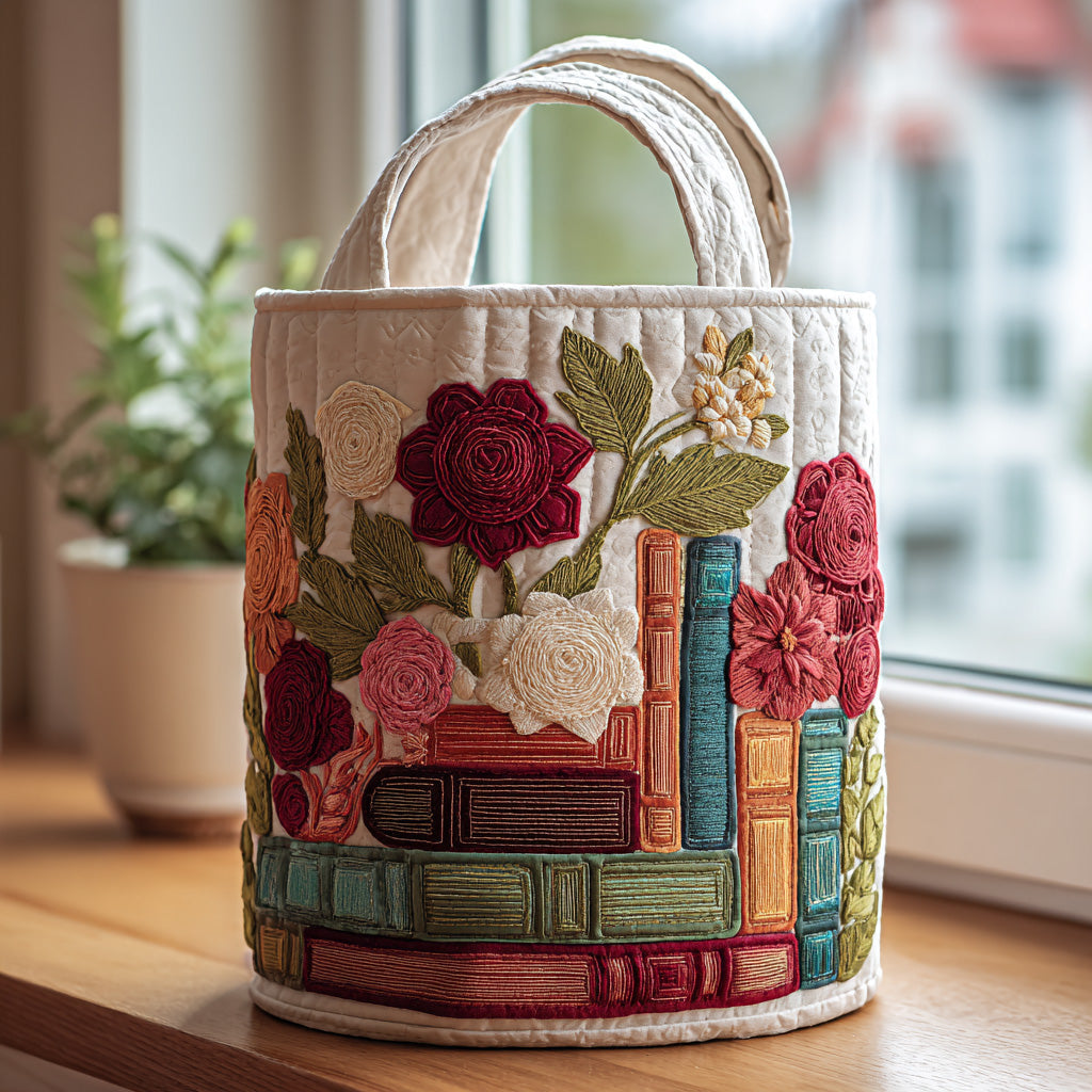 Bookish Garden | Quilted Laundry Basket