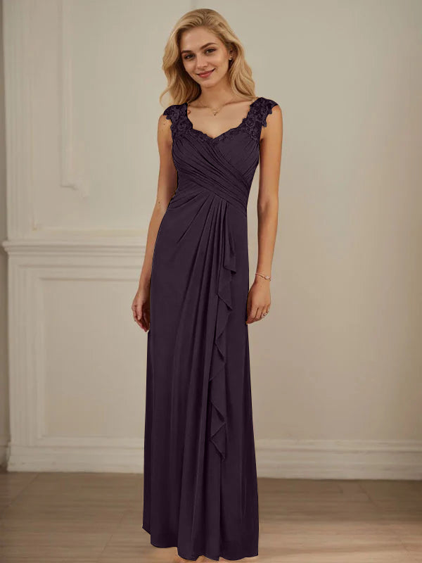 Champagne A-Line Dress with Sweetheart Neckline and Pleated Mesh Design