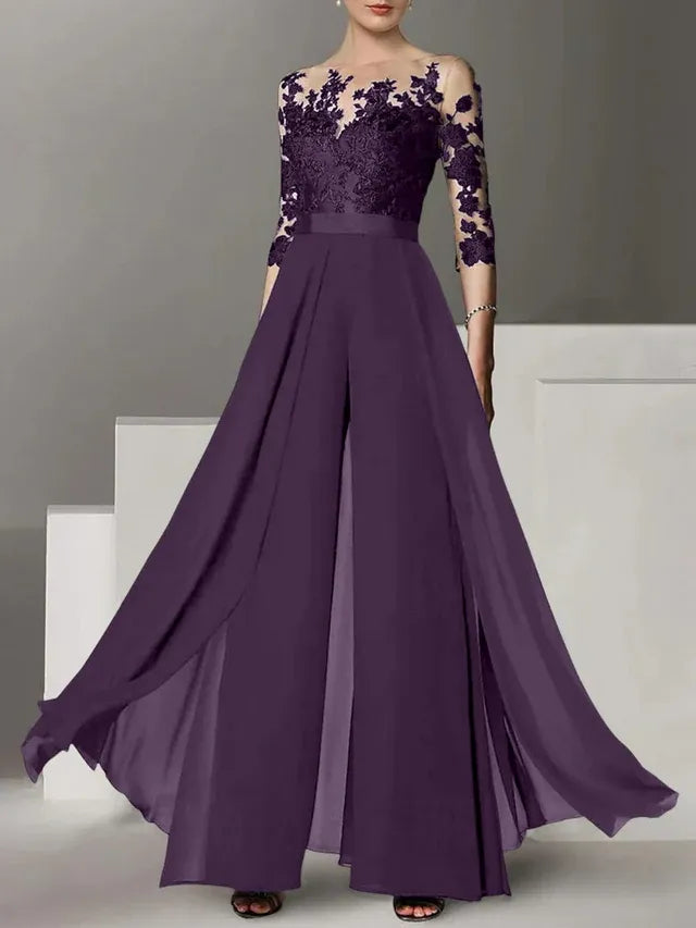 A-Line/Princess Mother of the Bride Dress with Applique Details
