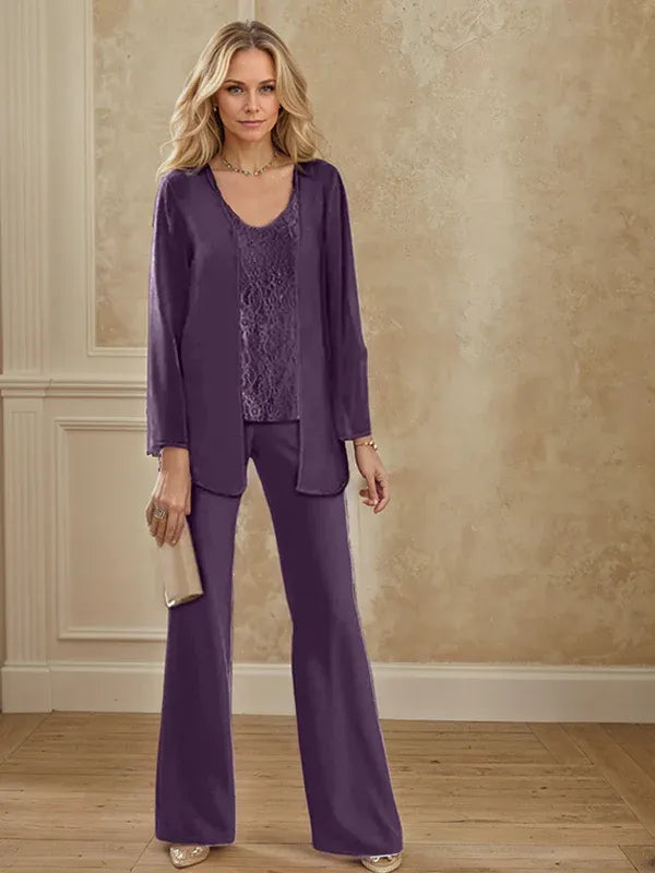 Chiffon Mother of the Bride Pantsuit with Jacket