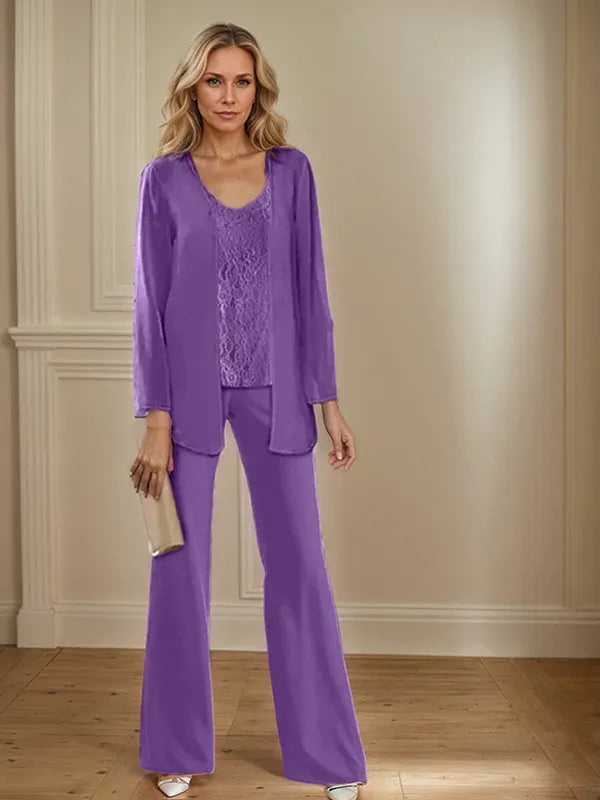 Chiffon Mother of the Bride Pantsuit with Jacket