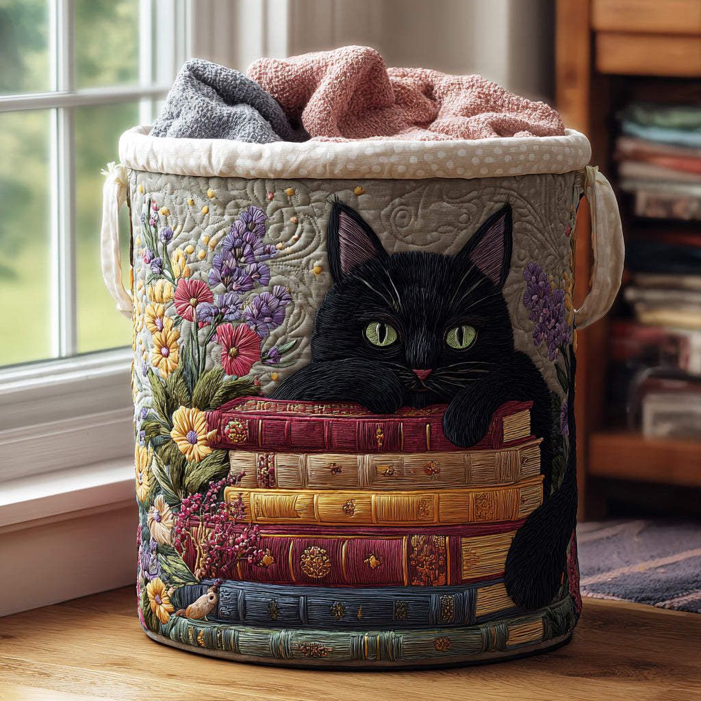 Enchanted Cats | Quilted Laundry Basket