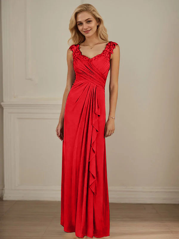 Champagne A-Line Dress with Sweetheart Neckline and Pleated Mesh Design