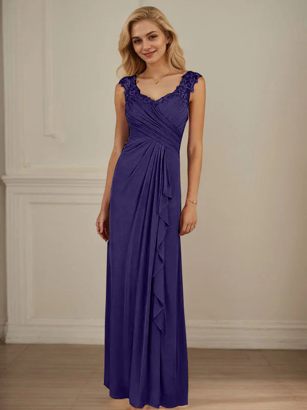 Champagne A-Line Dress with Sweetheart Neckline and Pleated Mesh Design