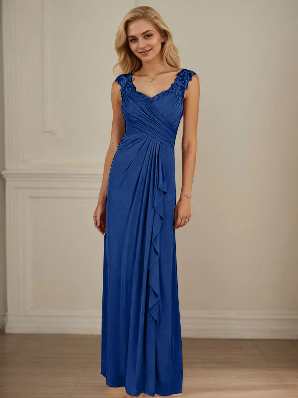 Champagne A-Line Dress with Sweetheart Neckline and Pleated Mesh Design