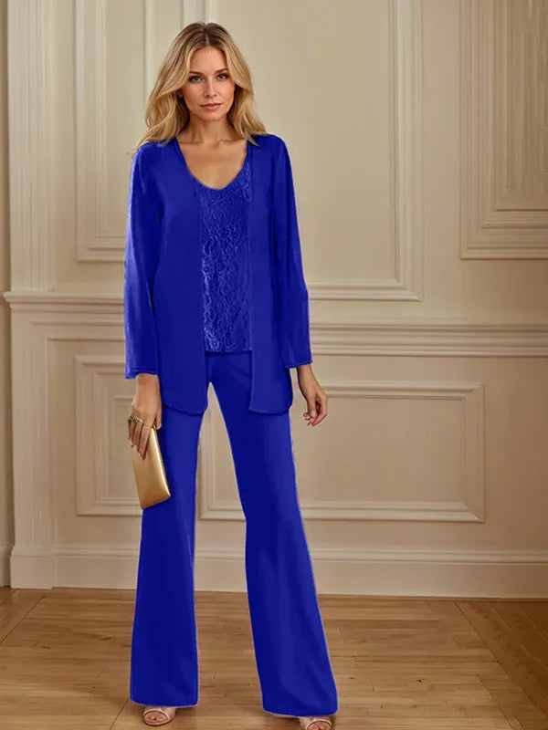 Chiffon Mother of the Bride Pantsuit with Jacket
