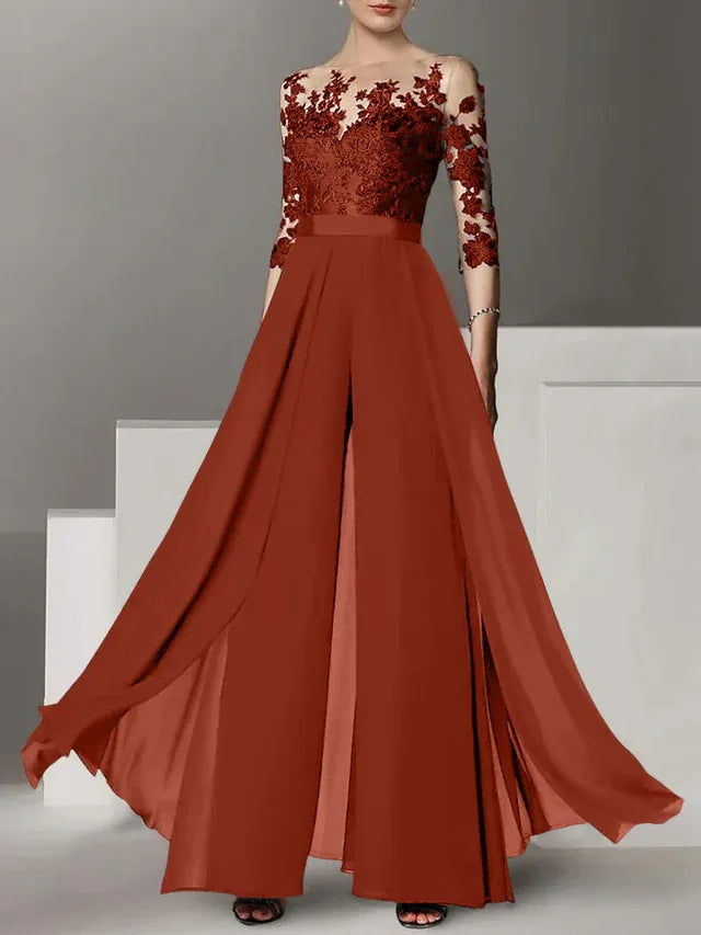 A-Line/Princess Mother of the Bride Dress with Applique Details