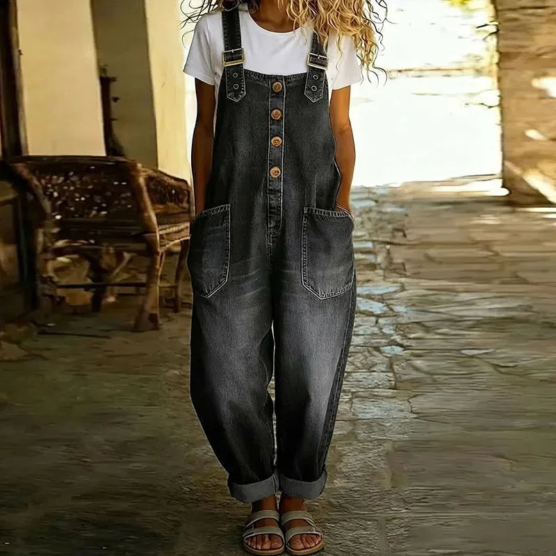 Mae | Vintage Cotton Denim Overall with Adjustable Straps