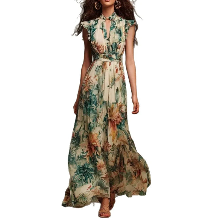 Aurelia™ | Tropical Elegance Maxi Dress