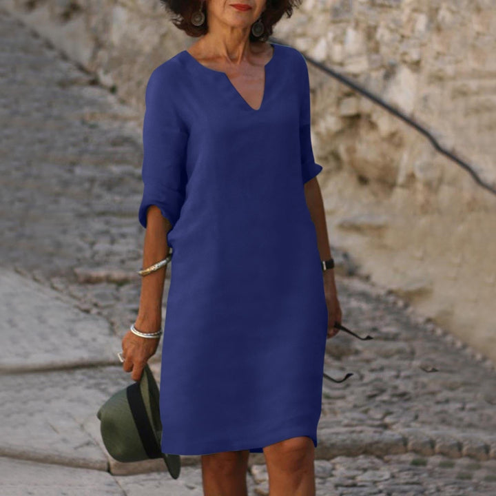 Amara™ | Linen V-Neck Dress