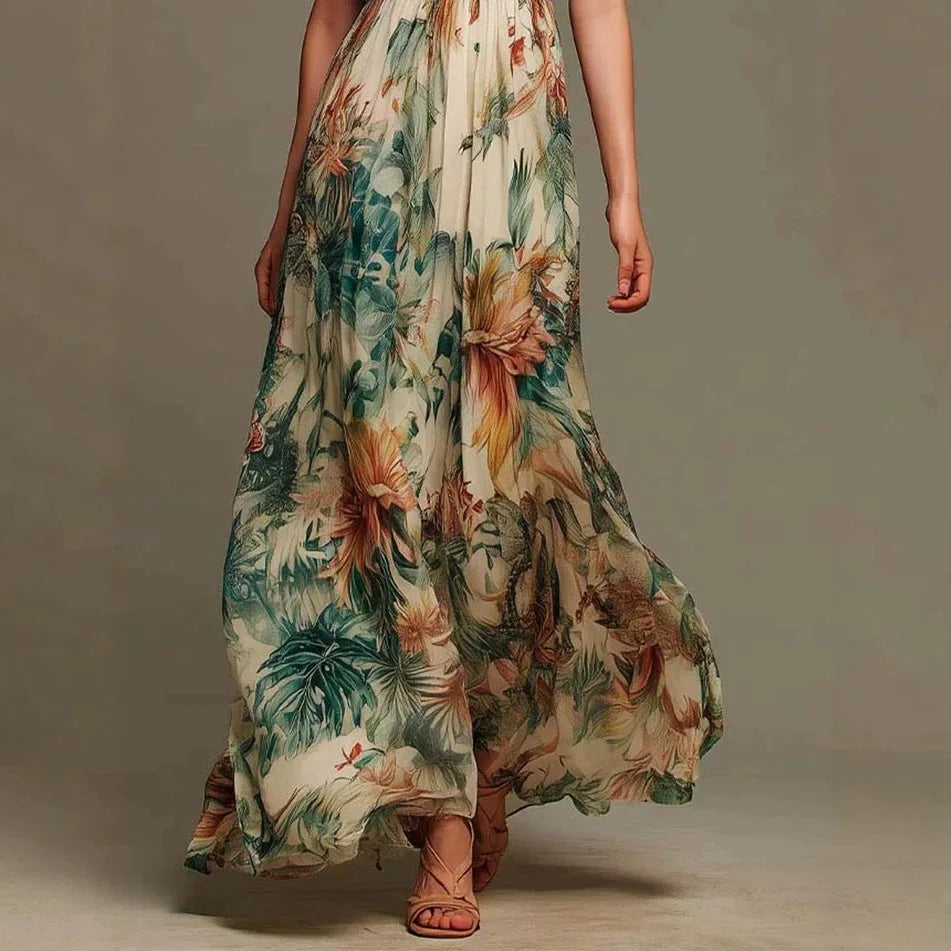 Aurelia™ | Tropical Elegance Maxi Dress