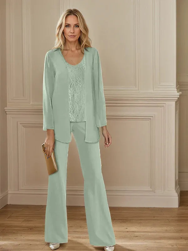 Chiffon Mother of the Bride Pantsuit with Jacket