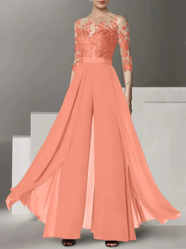 A-Line/Princess Mother of the Bride Dress with Applique Details