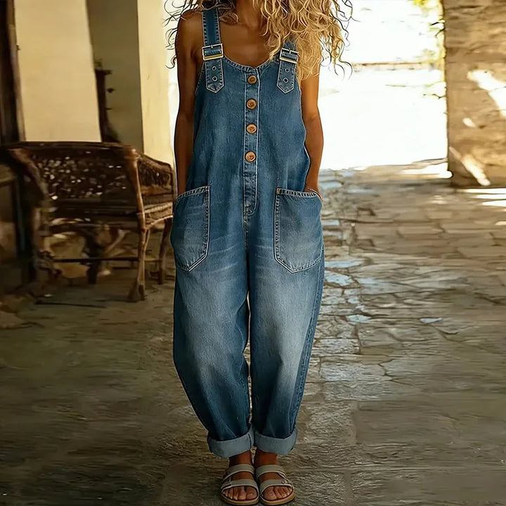 Mae | Vintage Cotton Denim Overall with Adjustable Straps