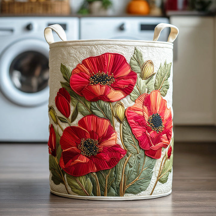 Ruby | Scarlet Poppy Dream Quilted Laundry Hamper