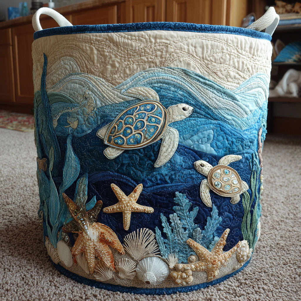 Turtle | Quilted Laundry Basket