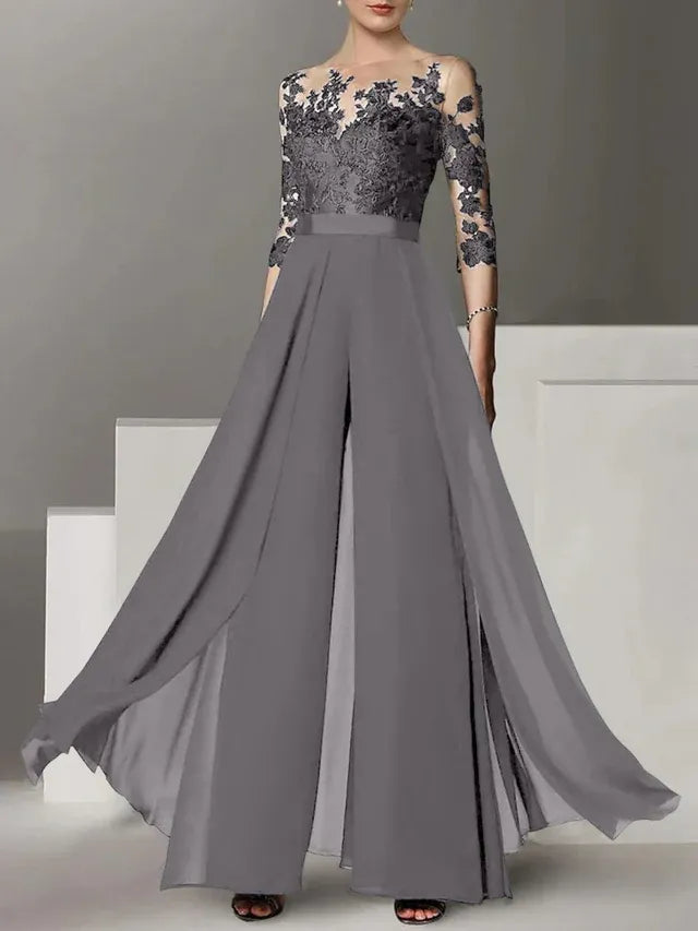 A-Line/Princess Mother of the Bride Dress with Applique Details