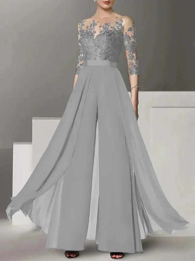 A-Line/Princess Mother of the Bride Dress with Applique Details