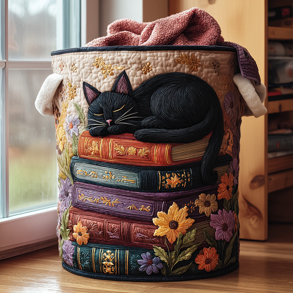 Enchanted Cats | Quilted Laundry Basket