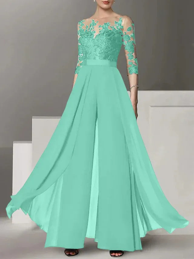 A-Line/Princess Mother of the Bride Dress with Applique Details