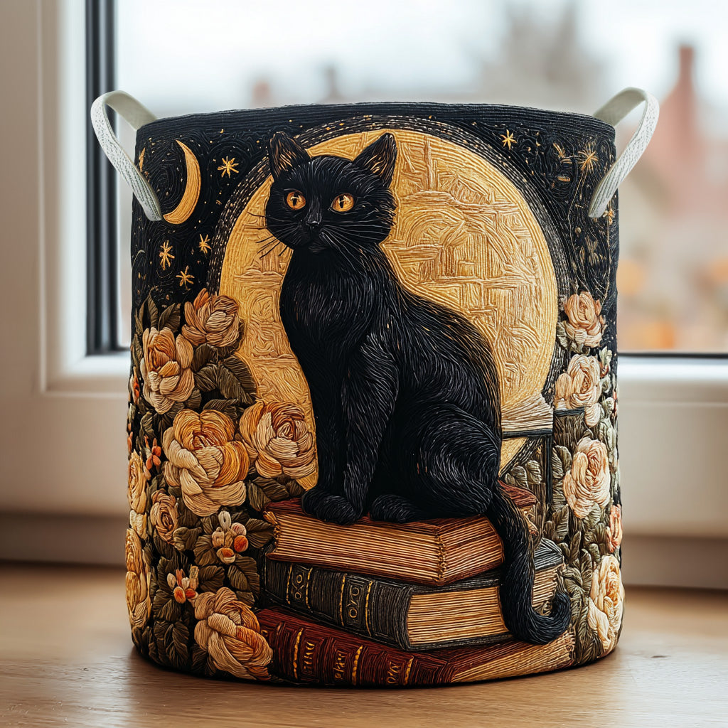 Enchanted Cats | Quilted Laundry Basket