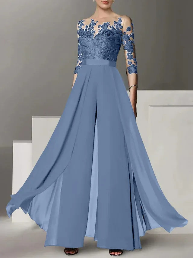 A-Line/Princess Mother of the Bride Dress with Applique Details