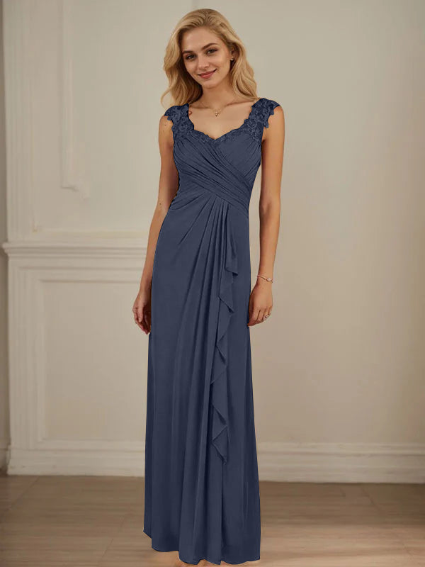 Champagne A-Line Dress with Sweetheart Neckline and Pleated Mesh Design