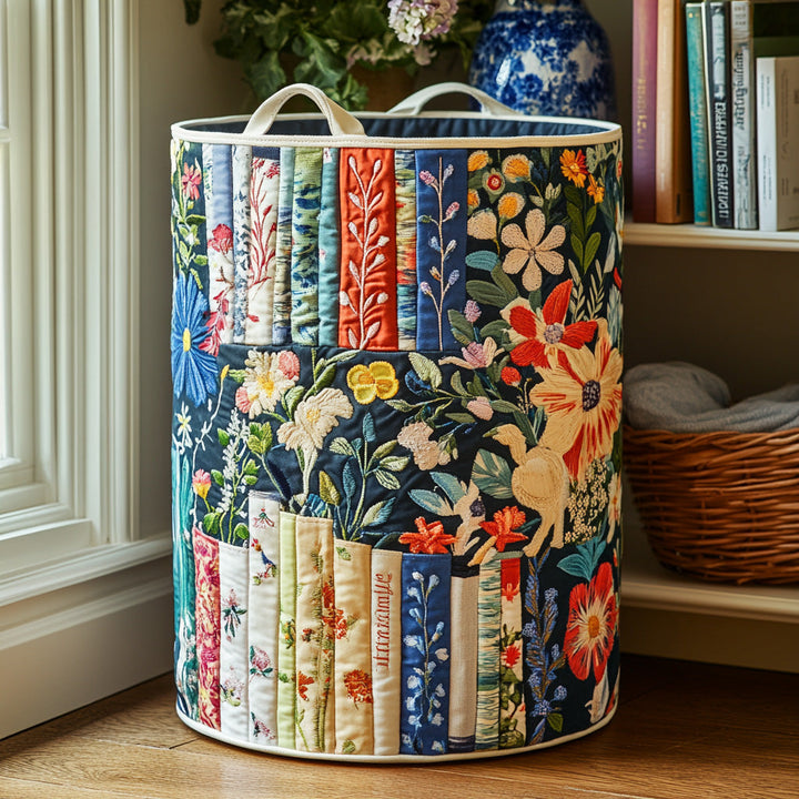 Bookish Garden | Quilted Laundry Basket
