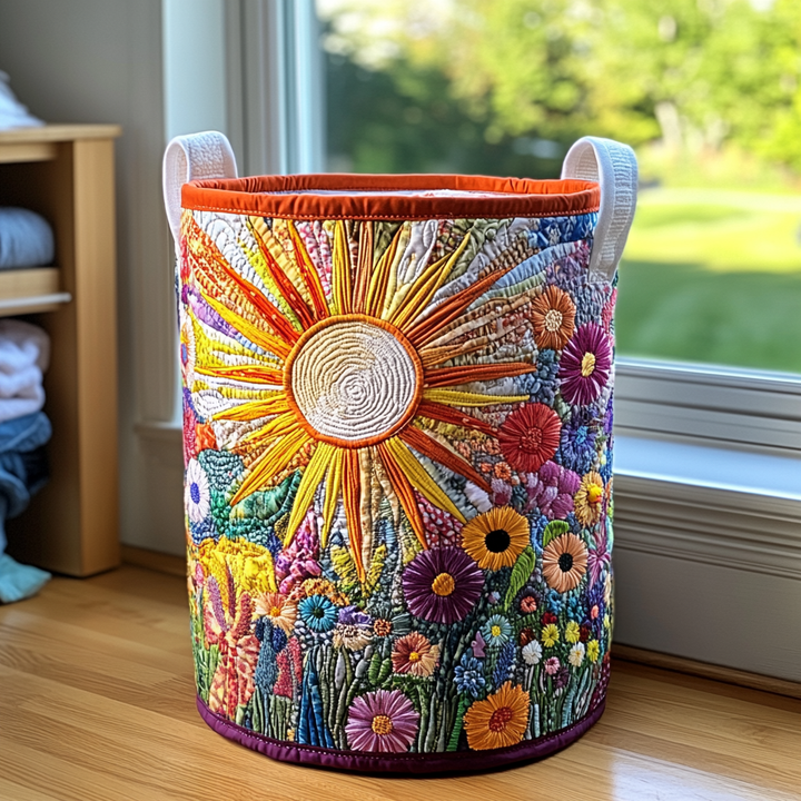 Sunflower Bloom | Quilted Laundry Basket