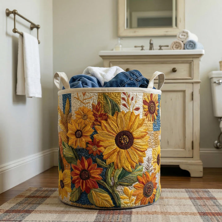 Sunflower Dream | Quilted Laundry Basket