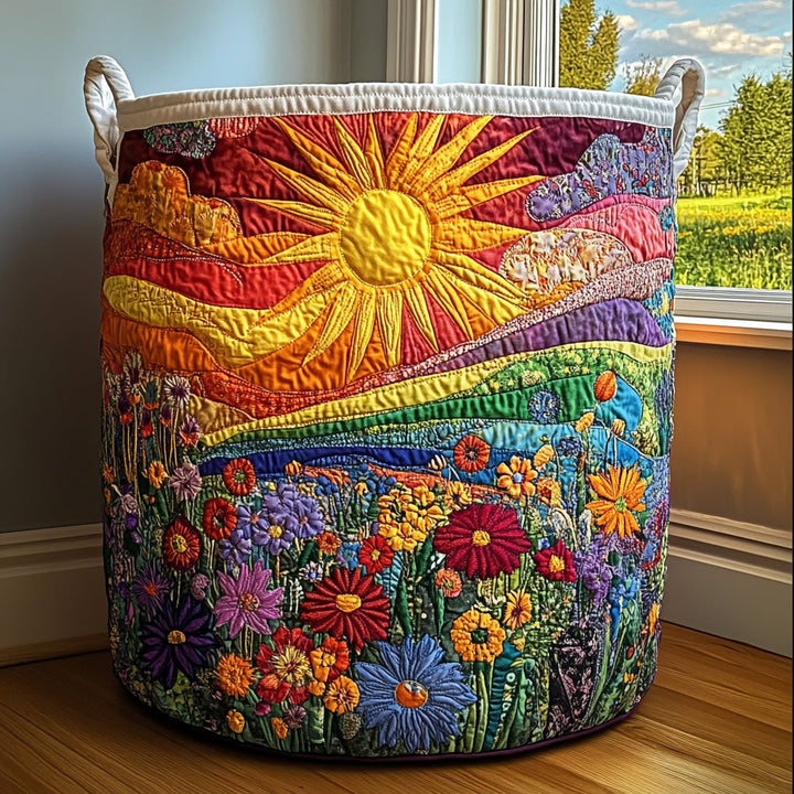 Amelia | Sunlit Bliss Quilted Laundry Hamper