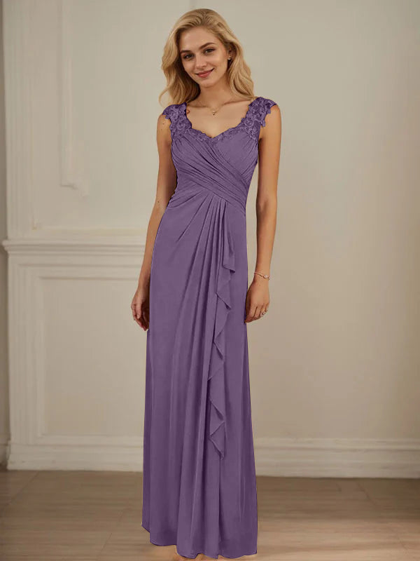 Champagne A-Line Dress with Sweetheart Neckline and Pleated Mesh Design
