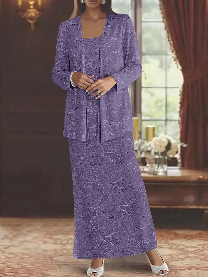 Chiffon Mother of the Bride Dress with Sequins and Matching Jacket