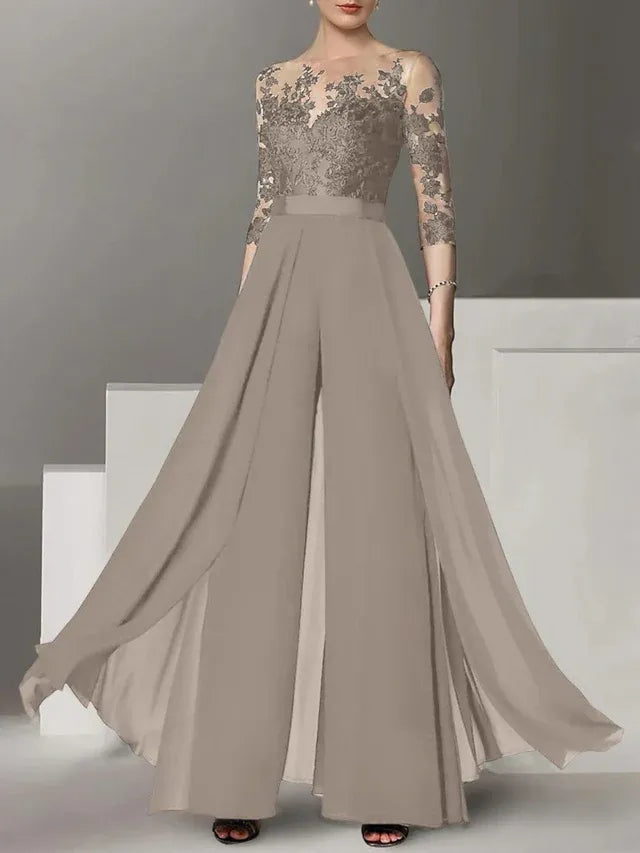 A-Line/Princess Mother of the Bride Dress with Applique Details