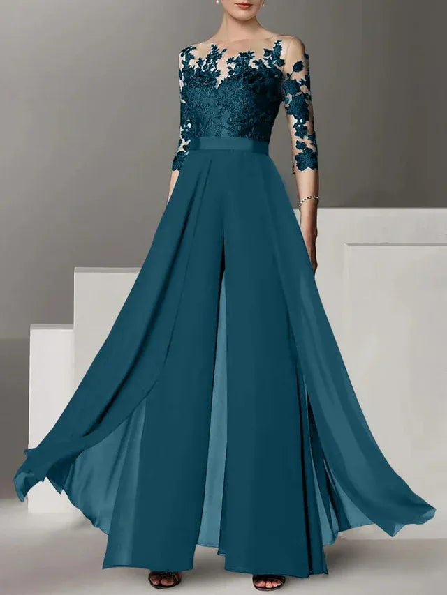 A-Line/Princess Mother of the Bride Dress with Applique Details
